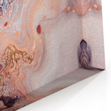 Modern Fluid Art Prints – Peach & Burgundy Swirling Canvas