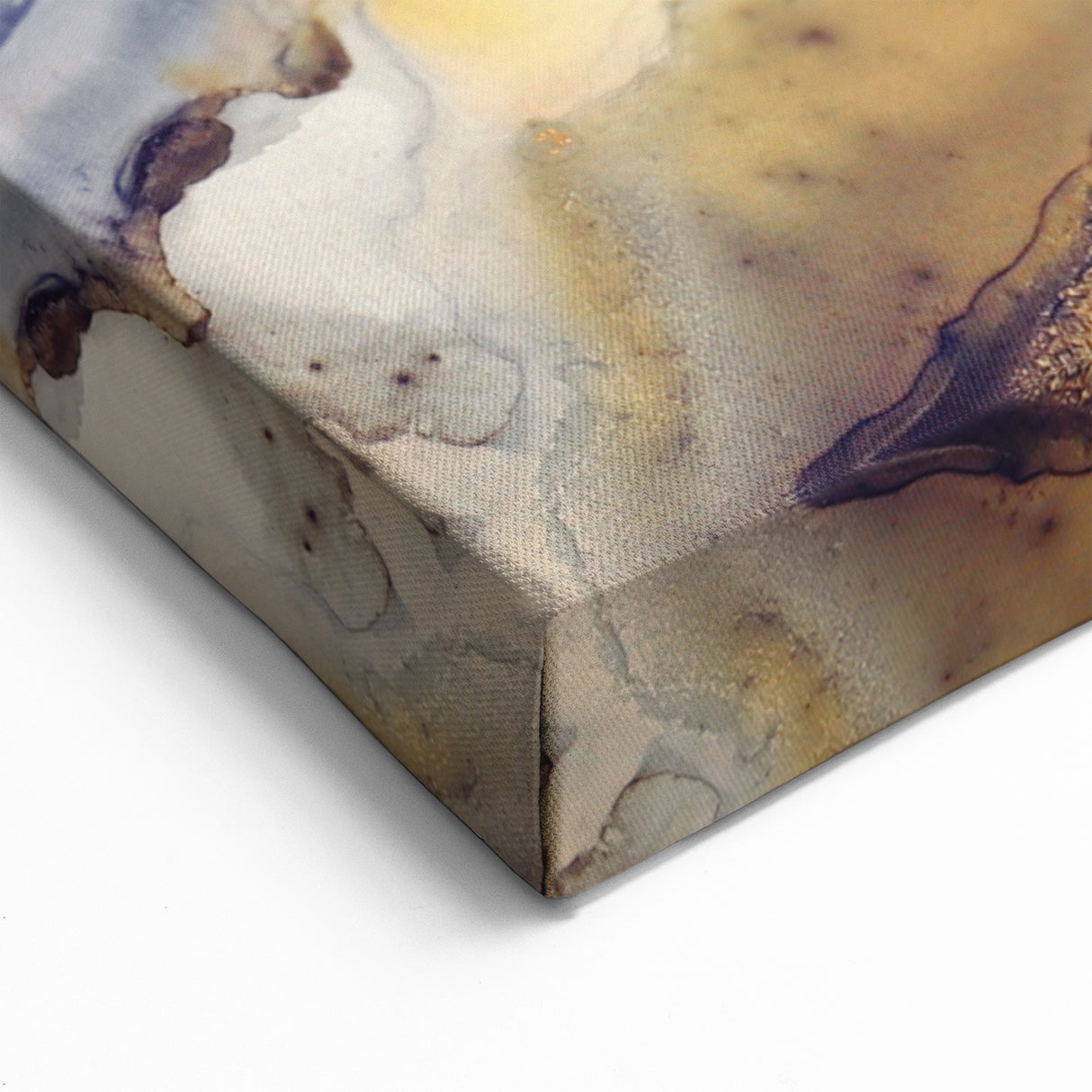 Contemporary Fluid Art Pieces – Gold & Gray Ink Swirl Canvas
