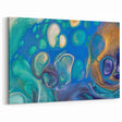 Fluid Art Paintings for Walls – Blue & Gold Ocean Swirls