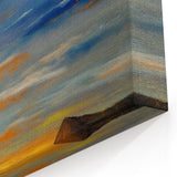 Abstract Minimalist Landscape Painting – Serene Ocean Sunset Print