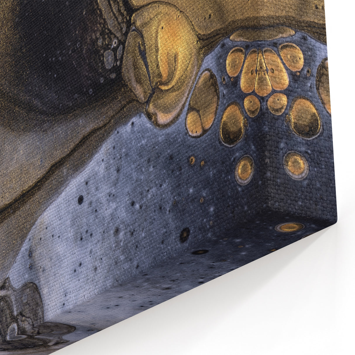 Fluid Acrylic Wall Decor – Black & Gold Luxury Abstract