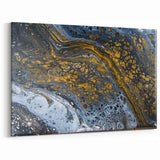Elegant Abstract Fluid Canvas – Modern Gold & Black Wall Art