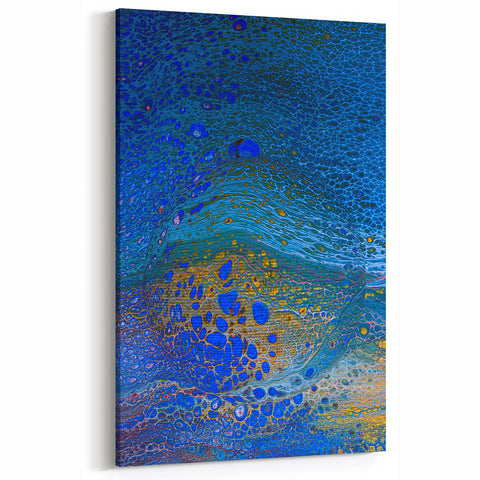 Ocean Inspired Fluid Art Print – Abstract Coastal Wall Decor