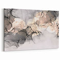 Minimalist Fluid Acrylic Art – Modern Black & Beige Wall Decor