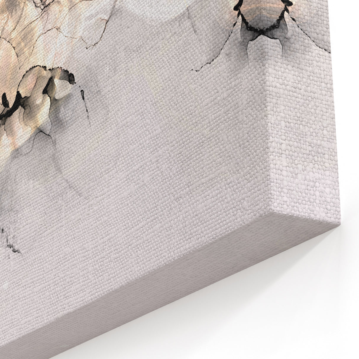 Minimalist Fluid Acrylic Art – Modern Black & Beige Wall Decor
