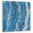 Modern Fluid Abstract Wall Art – Blue & White Acrylic Canvas Print