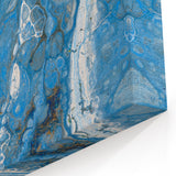 Modern Fluid Abstract Wall Art – Blue & White Acrylic Canvas Print