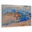 Abstract Fluid Canvas Art – Blue & Copper Modern Wall Decor