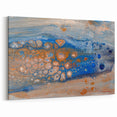 Abstract Fluid Canvas Art – Blue & Copper Modern Wall Decor