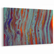 Abstract Fluid Canvas Art – Teal & Orange Modern Wall Print