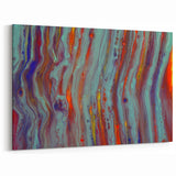 Abstract Fluid Canvas Art – Teal & Orange Modern Wall Print