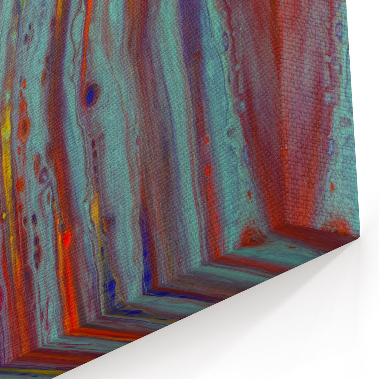 Abstract Fluid Canvas Art – Teal & Orange Modern Wall Print