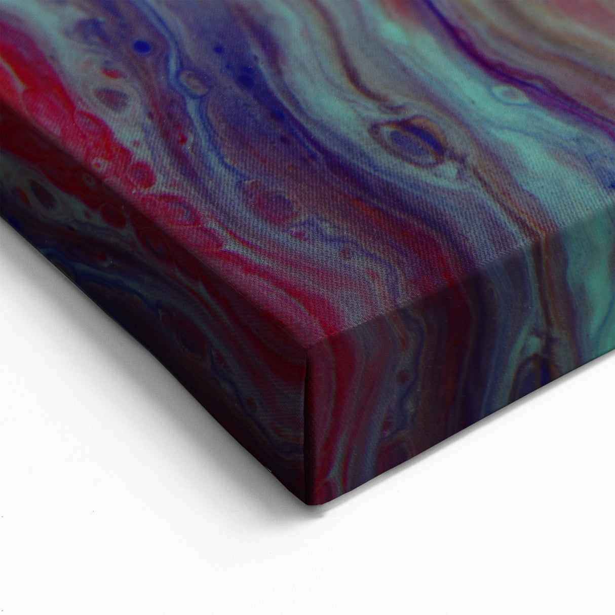 Abstract Fluid Canvas Art – Teal & Orange Modern Wall Print