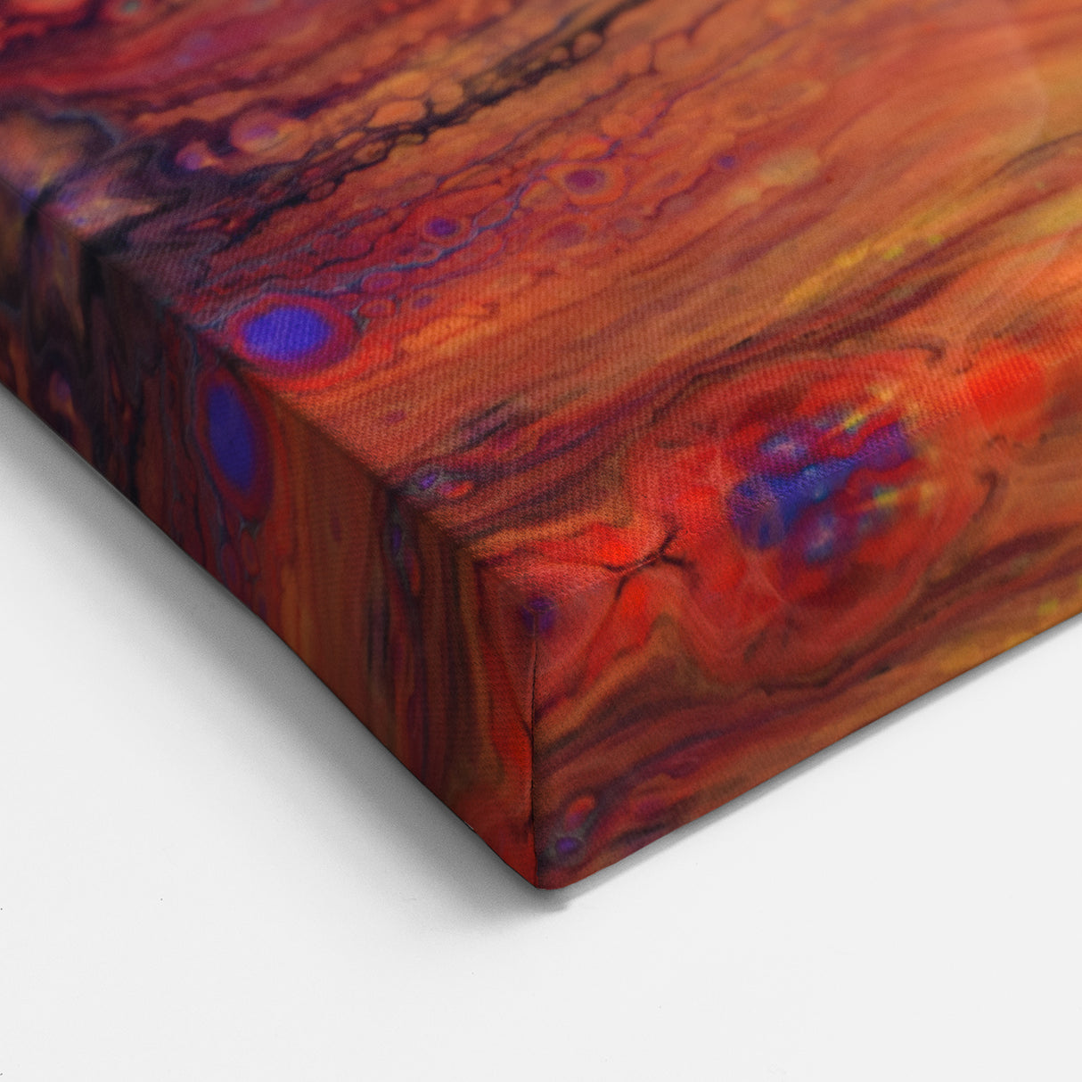 Contemporary Fluid Art Piece – Fiery Red & Orange Abstract Print
