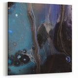 Fluid Acrylic Wall Decor – Deep Blue & Black Abstract Canvas