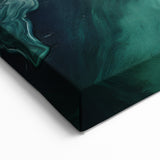 Modern Fluid Art Print – Teal & Gold Abstract Canvas Decor