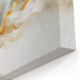 Abstract Fluid Canvas Art – Gray Blue & Gold Elegant Wall Decor