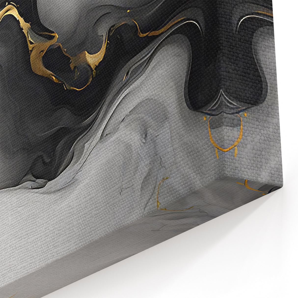 Luxury Fluid Acrylic Wall Decor – Black, Gray & Gold Canvas Art