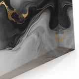 Luxury Fluid Acrylic Wall Decor – Black, Gray & Gold Canvas Art