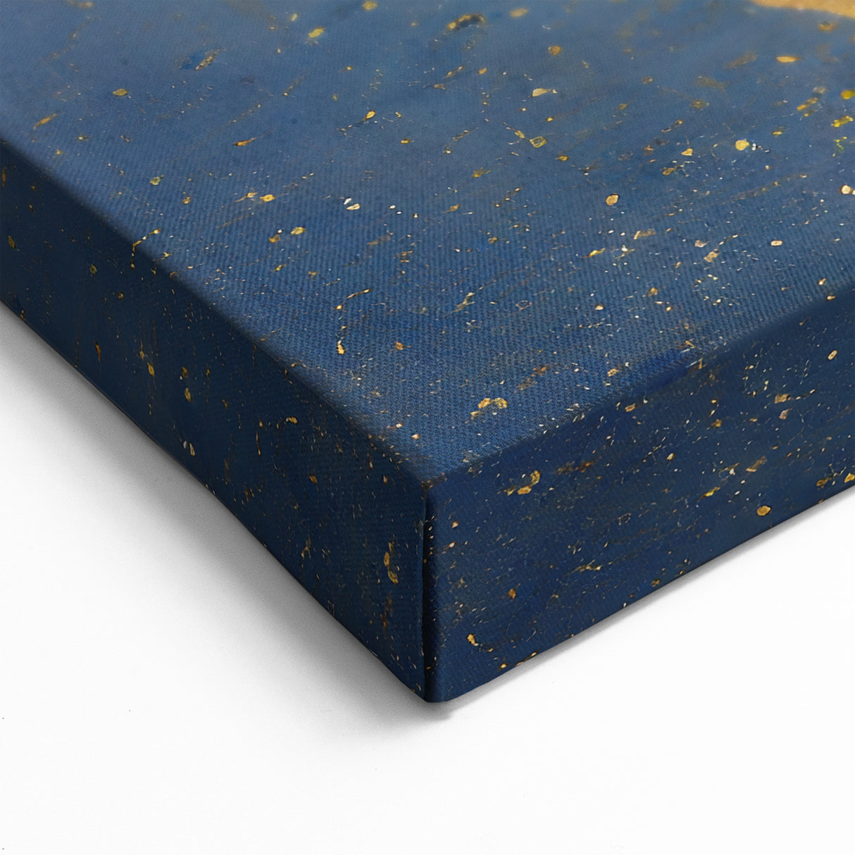 Luxury Fluid Art Print – Navy Blue & Gold Abstract Wall Decor