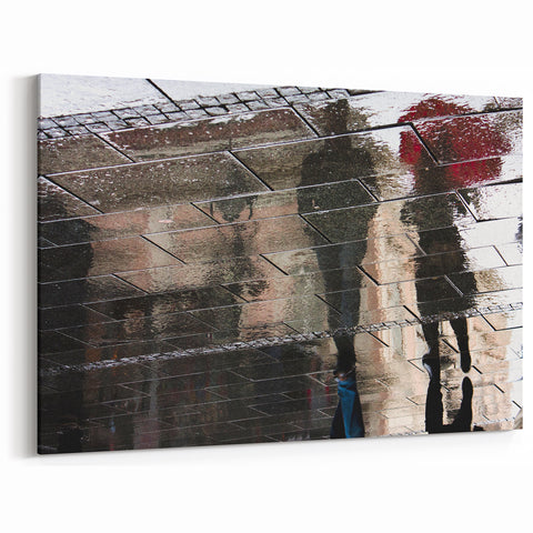 Vibrant Cityscape Canvas Prints – Rainy Reflection Urban Art