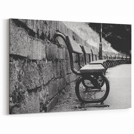 Contemporary Urban Scenery Prints – Vintage Park Bench Art