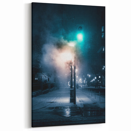 Contemporary City Wall Decor - Moody Winter Urban Scene Print