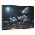 Modern Urban Landscape Art - Moonlit City Skyline Print