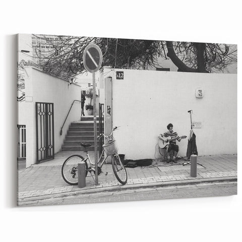 Urban Landscape Photography Decor – Street Musician Wall Art
