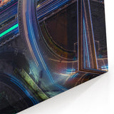 Vibrant Cityscape Canvas Prints – Neon Highway Modern Wall Art