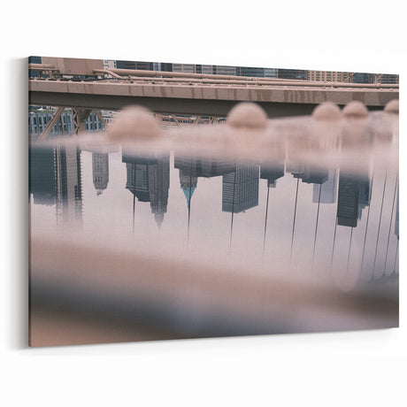 Urban Landscape Photography Decor – Reflective City Skyline Art