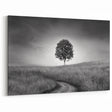 Minimalist Landscape Wall Art – Black and White Tree Scene Print