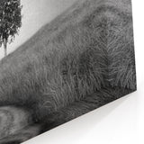 Minimalist Landscape Wall Art – Black and White Tree Scene Print