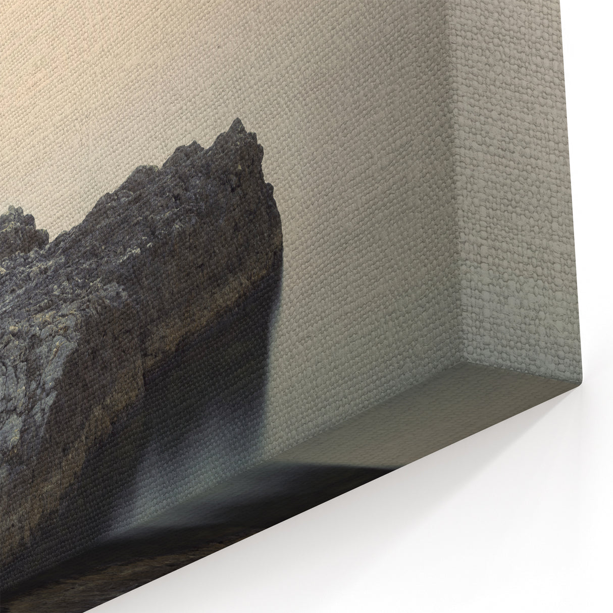 Minimalist Coastal Landscape Art – Serene Ocean Rock Scene Print