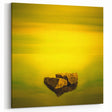 Minimalist Mountain Wall Art – Bold Yellow Rock Horizon Print