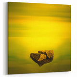 Minimalist Mountain Wall Art – Bold Yellow Rock Horizon Print