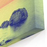 Contemporary Minimalist Nature Art – Soft Sunset Coastal Rock Print