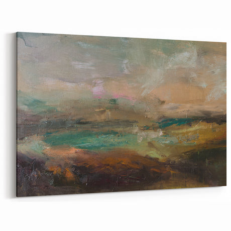 Abstract Minimalist Landscape Paintings – Earthy Textured Nature Art