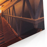 Minimalist Coastal Landscape Art – Sunset Pier with Boats Wall Print
