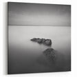 Black and White Minimalist Landscapes – Serene Ocean Rock Wall Print
