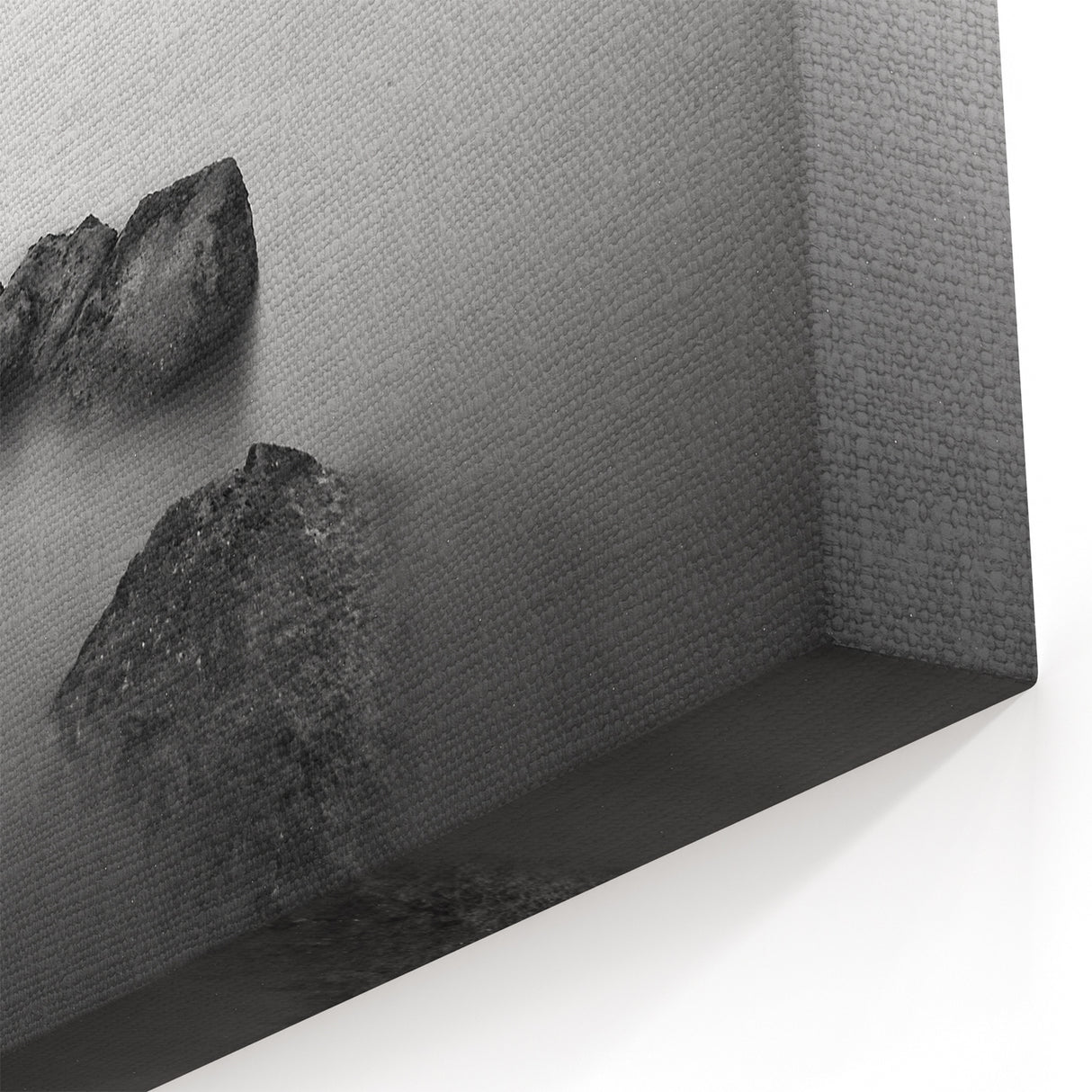Black and White Minimalist Landscapes – Serene Ocean Rock Wall Print