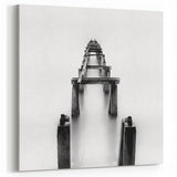 Black and White Minimalist Landscapes – Abandoned Pier in Mist Print