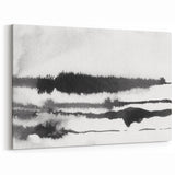 Black and White Minimalist Landscapes – Inked Forest Horizon View