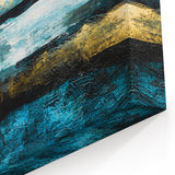 Modern Minimalist Landscape Prints – Abstract Gold and Blue Terrain