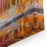 Abstract Minimalist Landscape Paintings – Autumn Forest Reflection