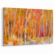 Minimalist Landscape Wall Art – Warm Autumn Forest in Abstract Color