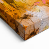Minimalist Landscape Wall Art – Warm Autumn Forest in Abstract Color