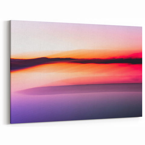 Minimalist Coastal Landscape Art – Blurred Sunset Over Water