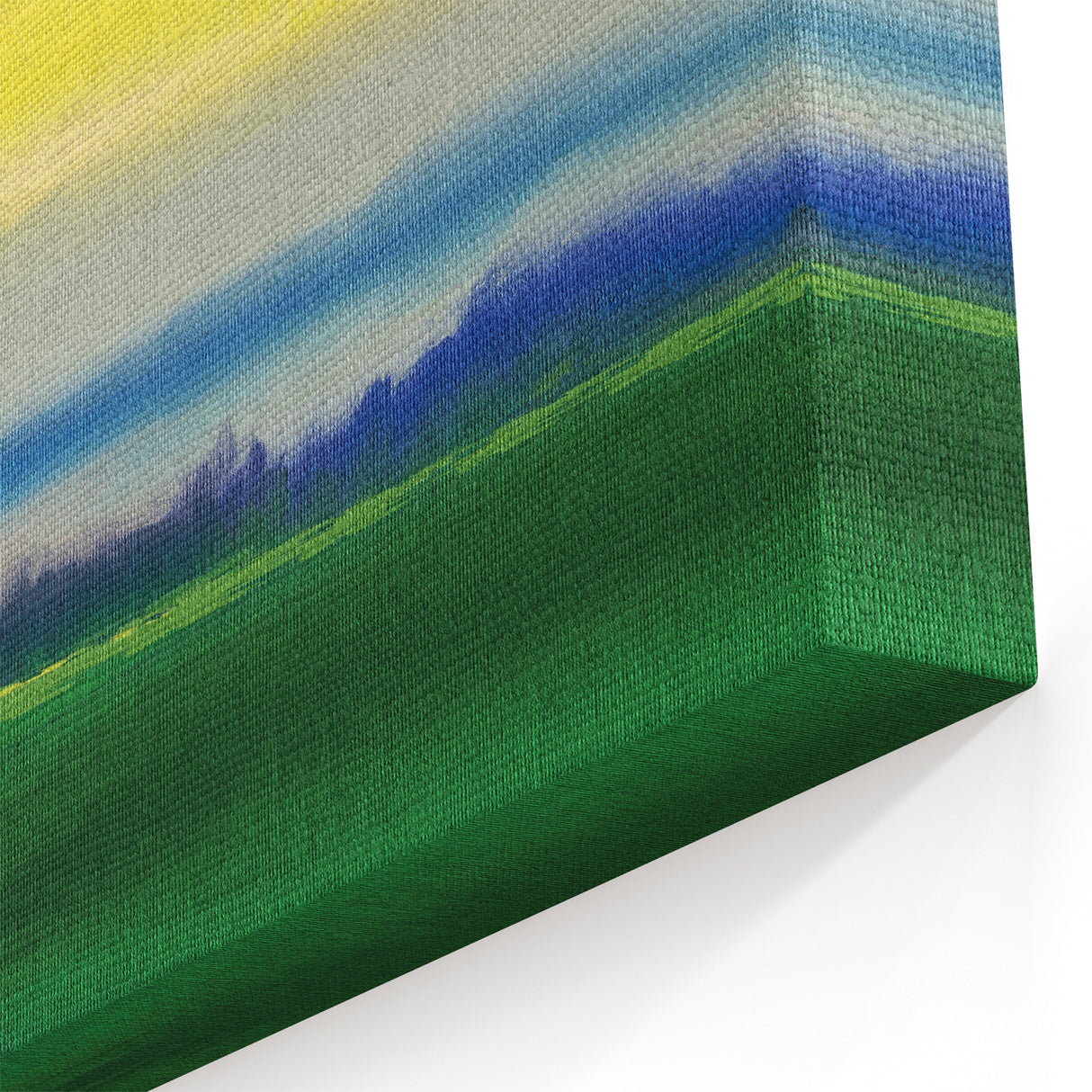 Contemporary Minimalist Nature Art – Green Field Under Yellow Sky