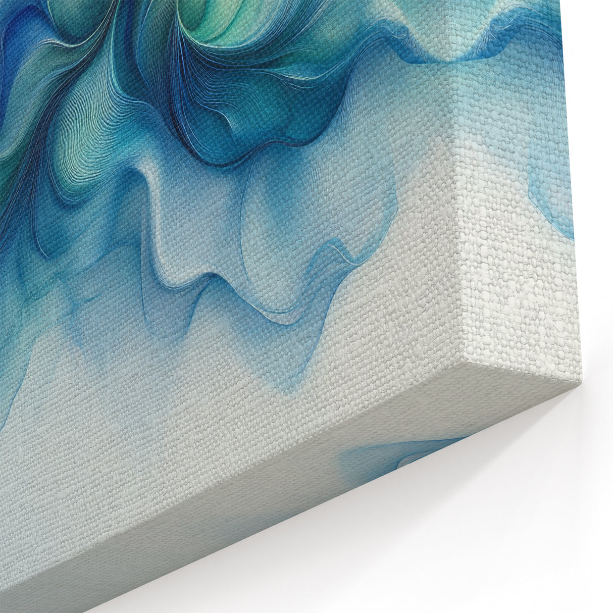 Ocean Breeze Abstract Fluid Canvas – Sky Blue & Teal Wall Art